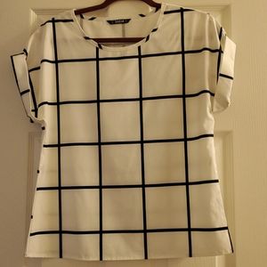 White Black Striped Top